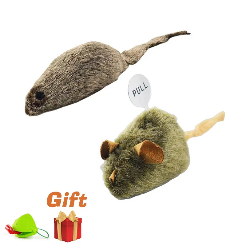 Funny Plush Cat Toy Simulation Mouse Automatic Chirping Interactive Mice Cat Toy Bite Resistance Relieve Boredom Kitten Supplies