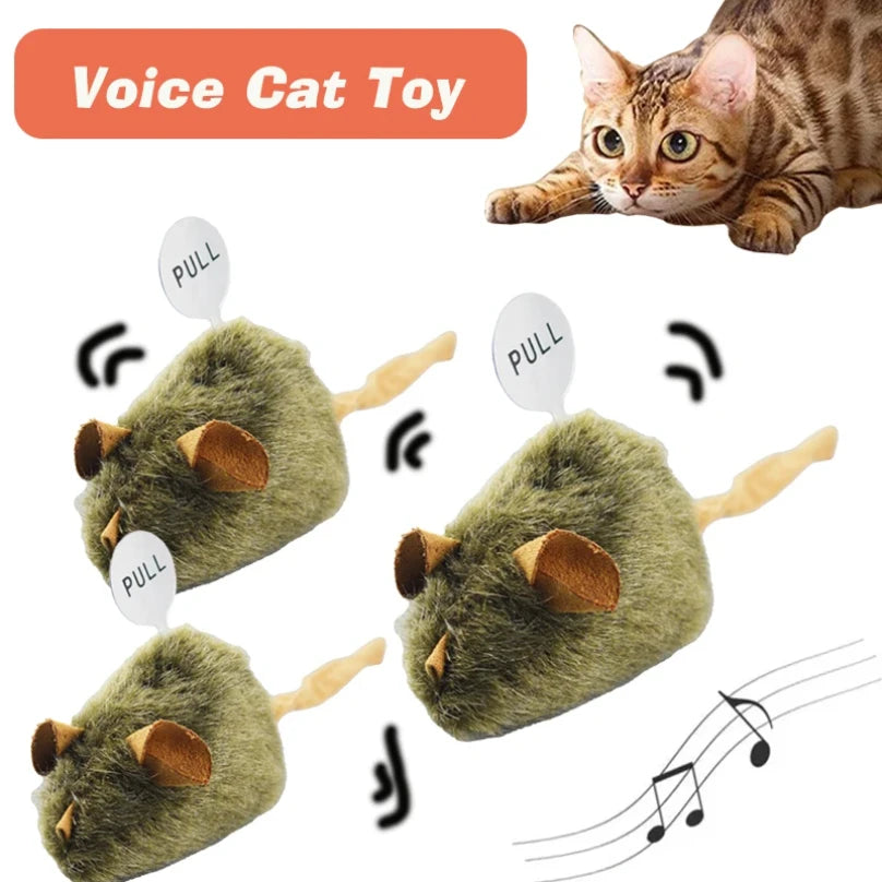 Funny Plush Cat Toy Simulation Mouse Automatic Chirping Interactive Mice Cat Toy Bite Resistance Relieve Boredom Kitten Supplies