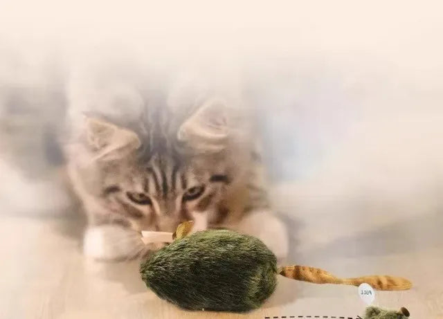 Funny Plush Cat Toy Simulation Mouse Automatic Chirping Interactive Mice Cat Toy Bite Resistance Relieve Boredom Kitten Supplies
