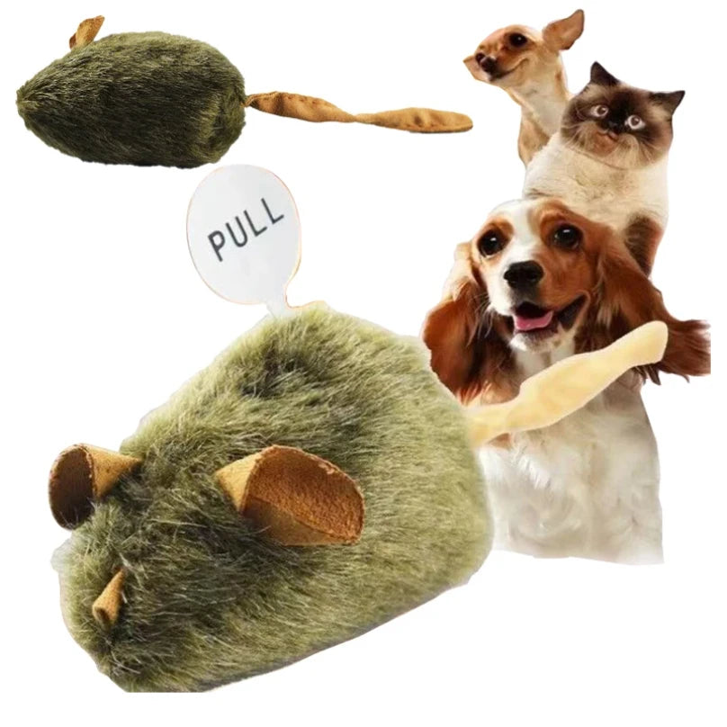 Funny Plush Cat Toy Simulation Mouse Automatic Chirping Interactive Mice Cat Toy Bite Resistance Relieve Boredom Kitten Supplies