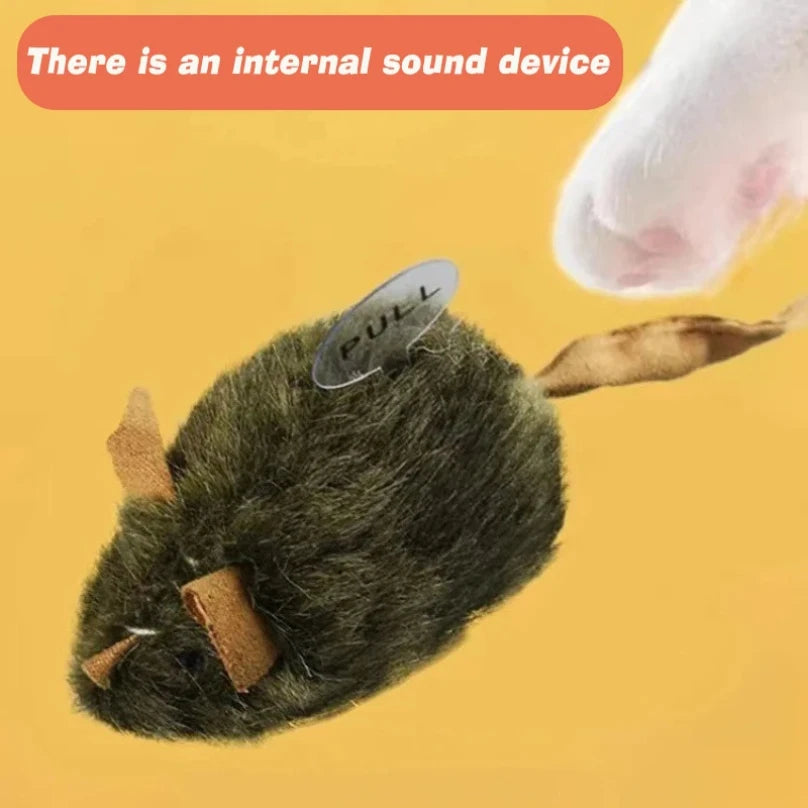 Funny Plush Cat Toy Simulation Mouse Automatic Chirping Interactive Mice Cat Toy Bite Resistance Relieve Boredom Kitten Supplies